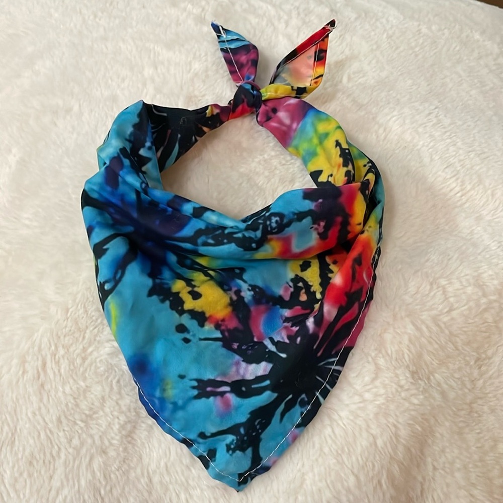 Rainbow Tie on Dye Dog Bandana